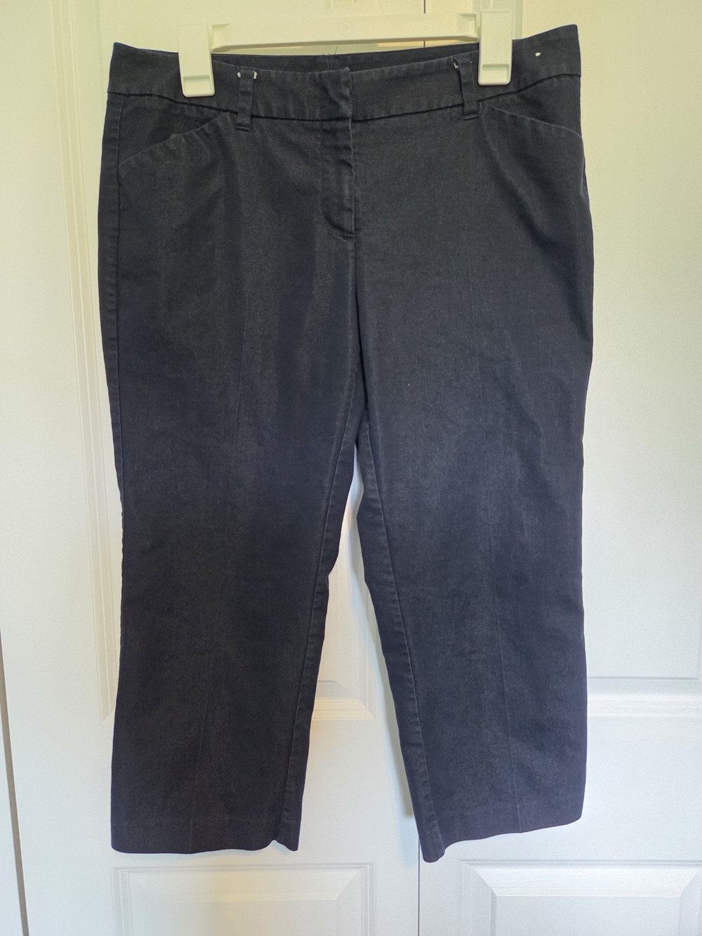 New York & Company Black Cropped Straight-Leg Pants